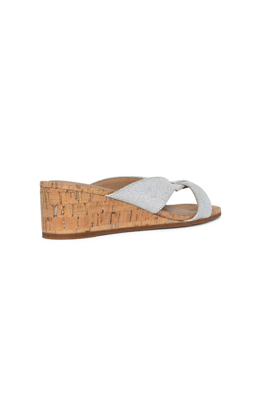 NYDJ Contessa Wedge Sandals In Metallic Leather - Silver