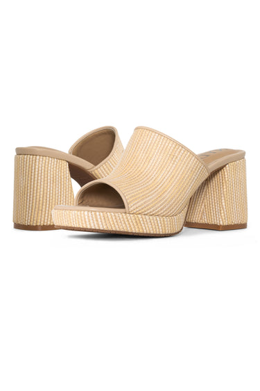 NYDJ Dewi Platform Sandals In Raffia - Natural