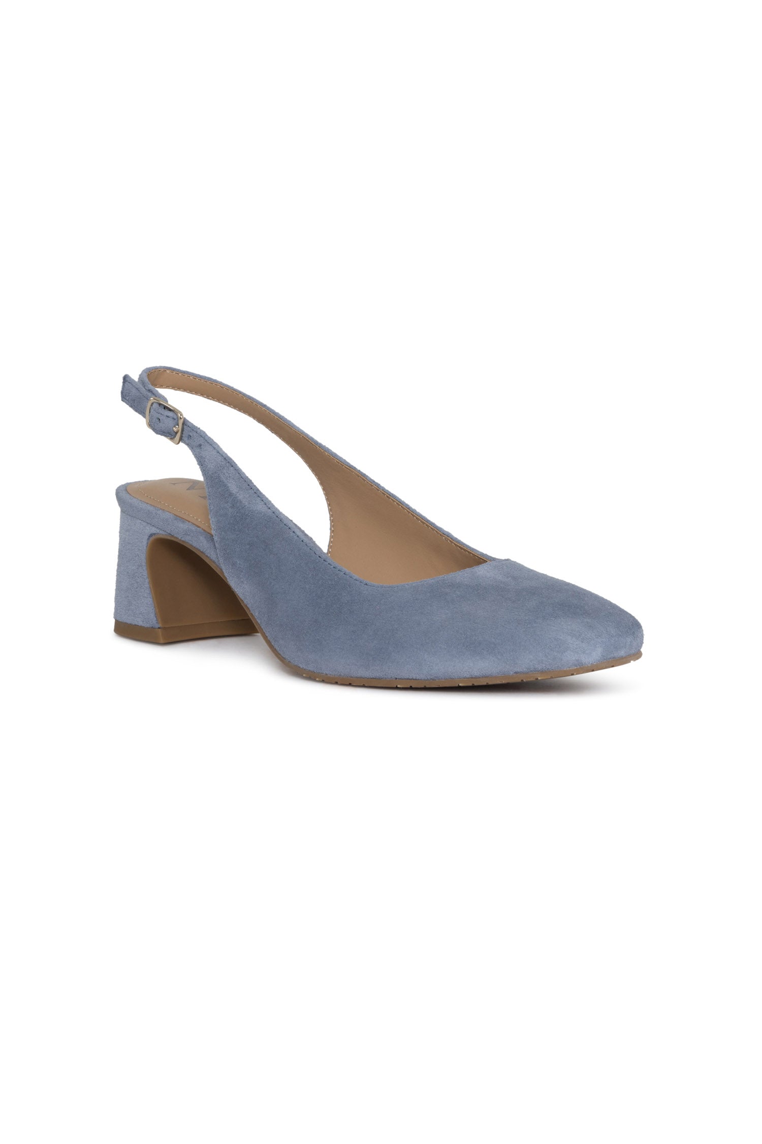 Blue suede cheap slingback shoes