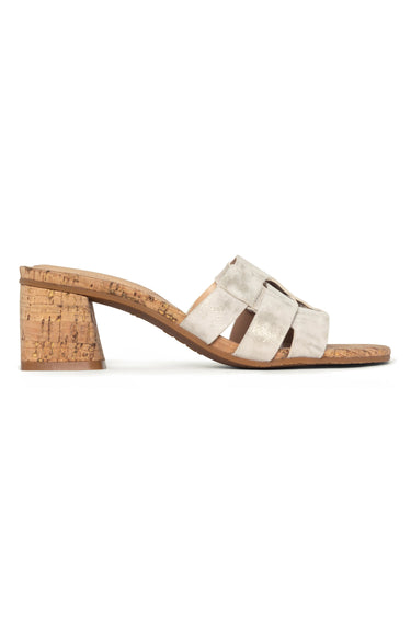 NYDJ Gloriana Mule Sandals In Metallic Suede - Pewter