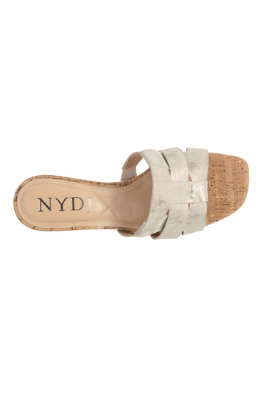 NYDJ Gloriana Mule Sandals In Metallic Suede - Pewter
