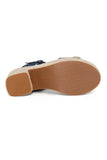 NYDJ Houston Platform Sandals In Suede And Denim - Indigo