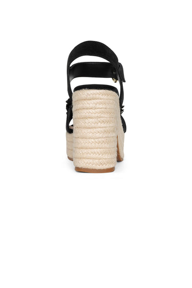 NYDJ Houston Platform Sandals In Suede And Raffia - Black
