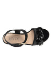 NYDJ Houston Platform Sandals In Suede And Raffia - Black