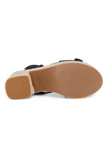NYDJ Houston Platform Sandals In Suede And Raffia - Black