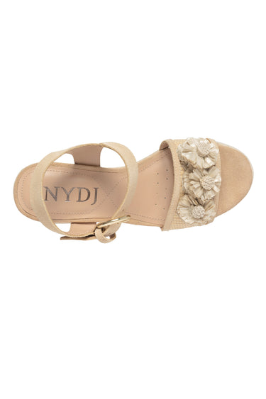 NYDJ Houston Platform Sandals In Suede And Raffia - Natural