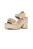NYDJ Houston Platform Sandals In Suede And Raffia - Natural