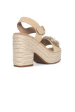 NYDJ Houston Platform Sandals In Suede And Raffia - Natural
