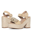 NYDJ Houston Platform Sandals In Suede And Raffia - Natural