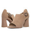 NYDJ Larlie Block Heel Sandals In Suede - Taupe