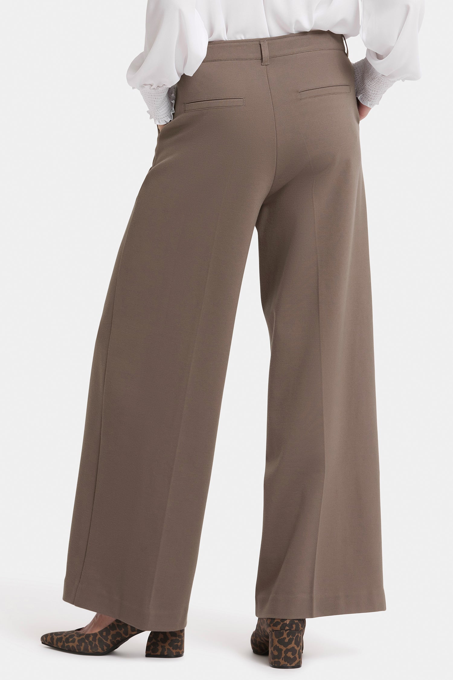 Whitney Trouser Pants In Ponte Knit With Super High Rise Dark