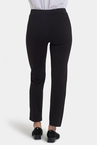 NYDJ Pull-On Slim Ankle Trouser Pants In Ponte Knit - Black
