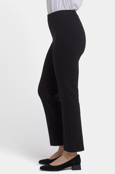 NYDJ Pull-On Slim Ankle Trouser Pants In Ponte Knit - Black