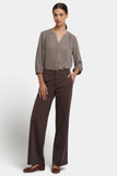 NYDJ Fiona Trouser Pants In Ponte Knit With High Rise - Coffee Bean