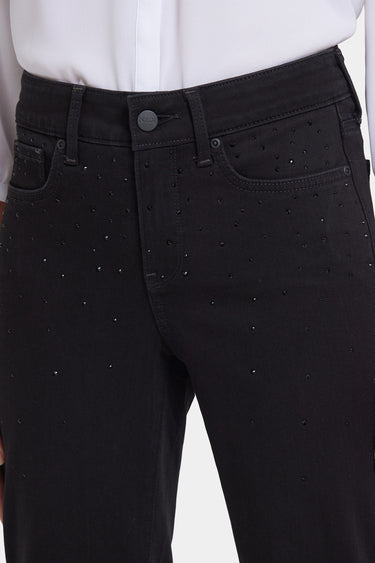 NYDJ Marilyn Straight Jeans In Sure Stretch® Denim With Scattered Stones - Black Rinse
