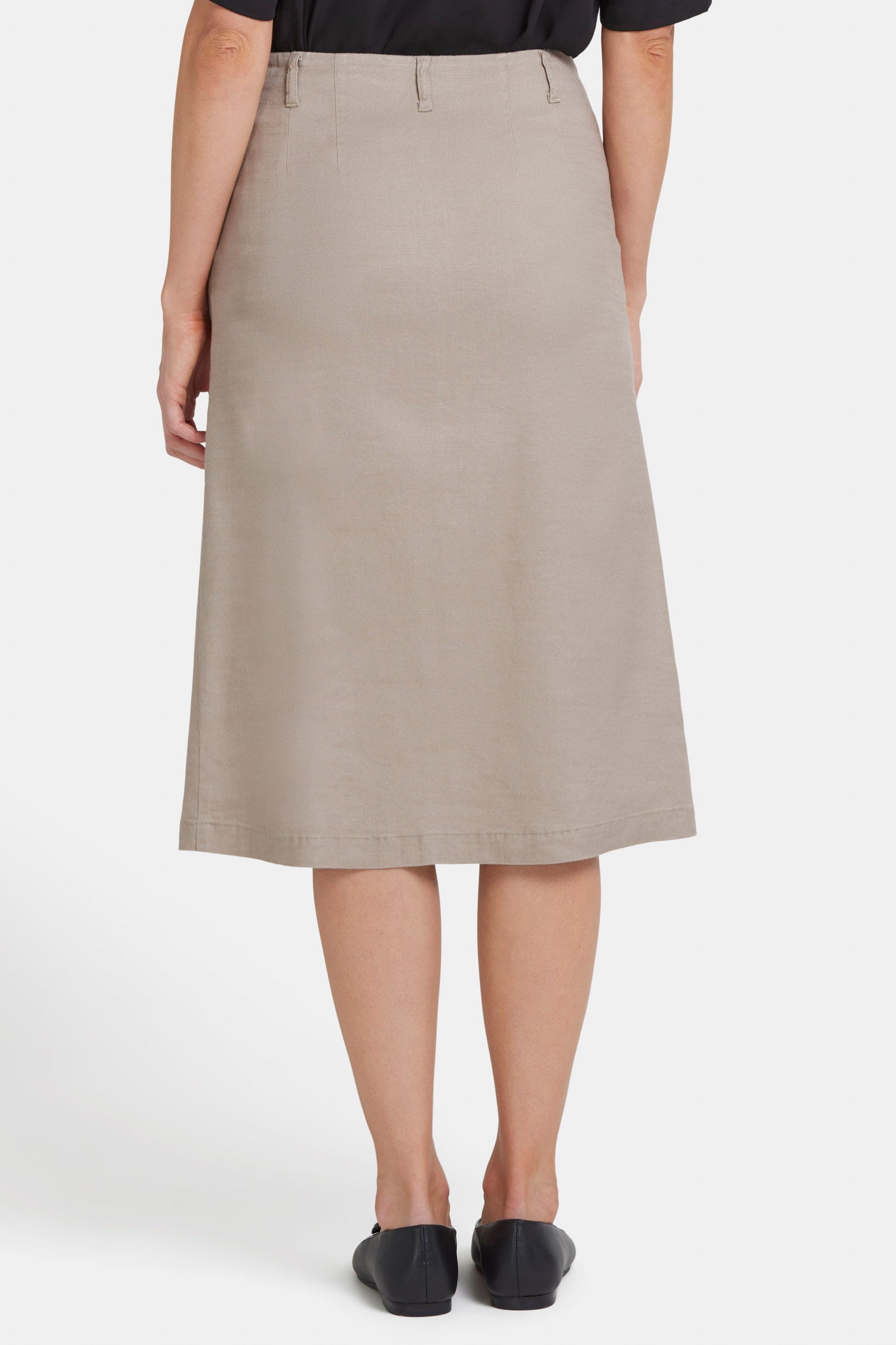 Marilyn A-Line Skirt In Stretch Linen - Saddlewood Tan