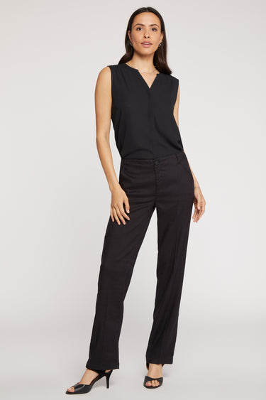 NYDJ Marilyn Straight Pants In Stretch Linen - Black