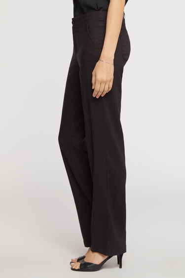 NYDJ Marilyn Straight Pants In Stretch Linen - Black