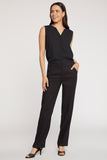 NYDJ Marilyn Straight Pants In Stretch Linen - Black