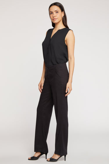 NYDJ Marilyn Straight Pants In Stretch Linen - Black