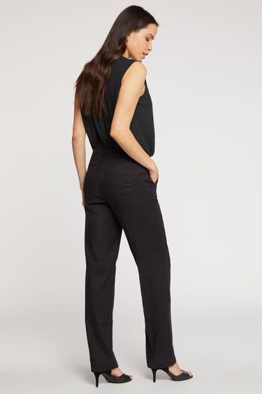 NYDJ Marilyn Straight Pants In Stretch Linen - Black