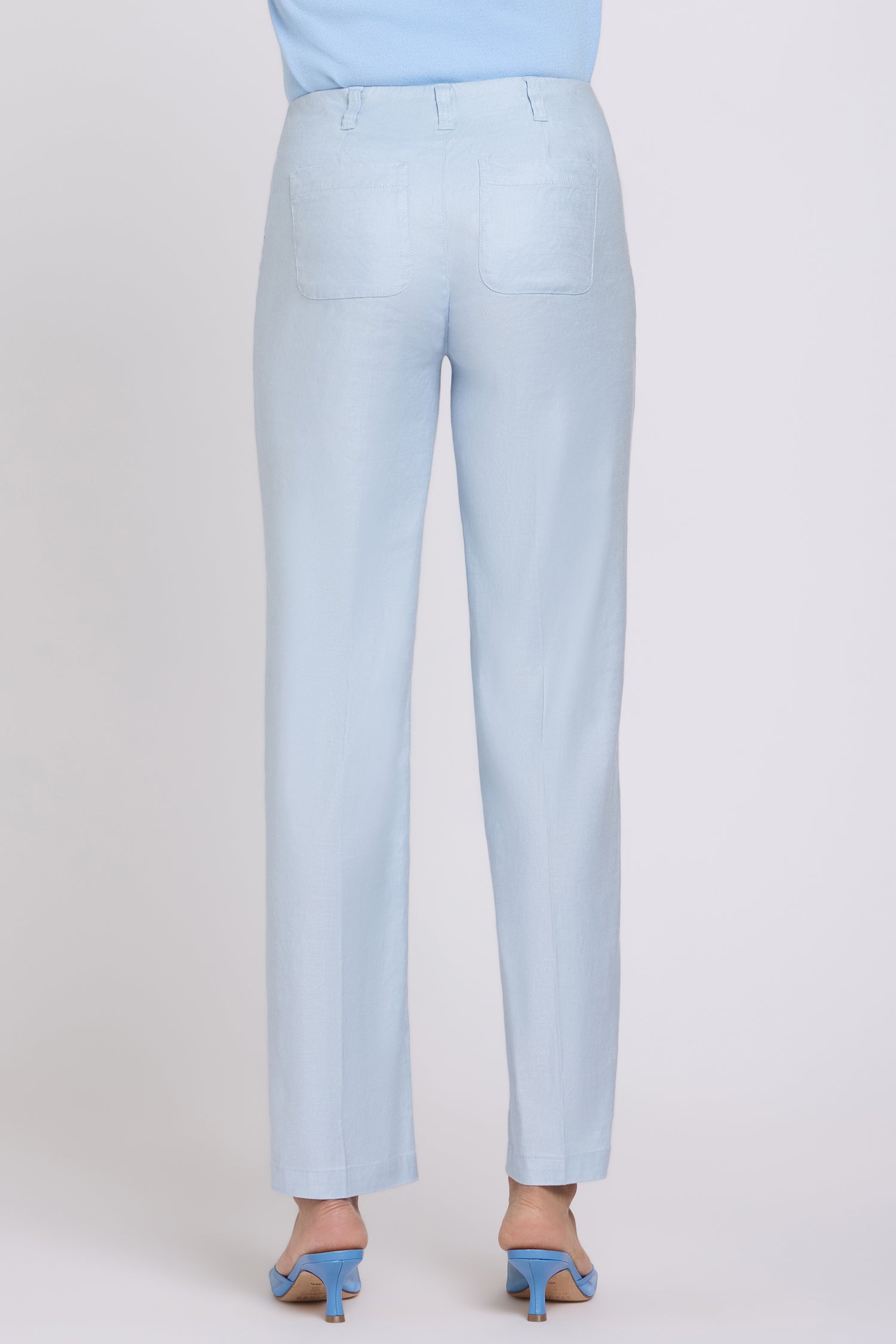 Marilyn Straight Pants In Stretch Linen - Blue Clover Blue | NYDJ