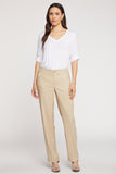 NYDJ Marilyn Straight Pants In Stretch Linen - Feather