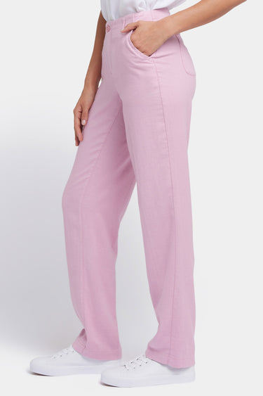 NYDJ Marilyn Straight Pants In Stretch Linen - Pink Nectar