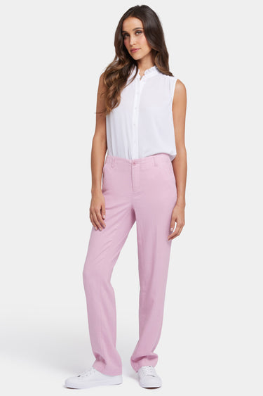 NYDJ Marilyn Straight Pants In Stretch Linen - Pink Nectar