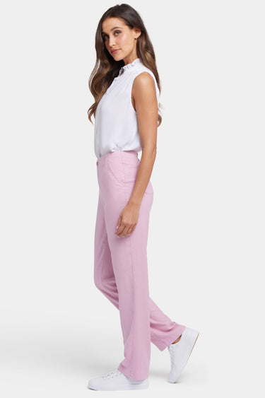 NYDJ Marilyn Straight Pants In Stretch Linen - Pink Nectar