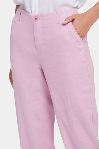 NYDJ Marilyn Straight Pants In Stretch Linen - Pink Nectar