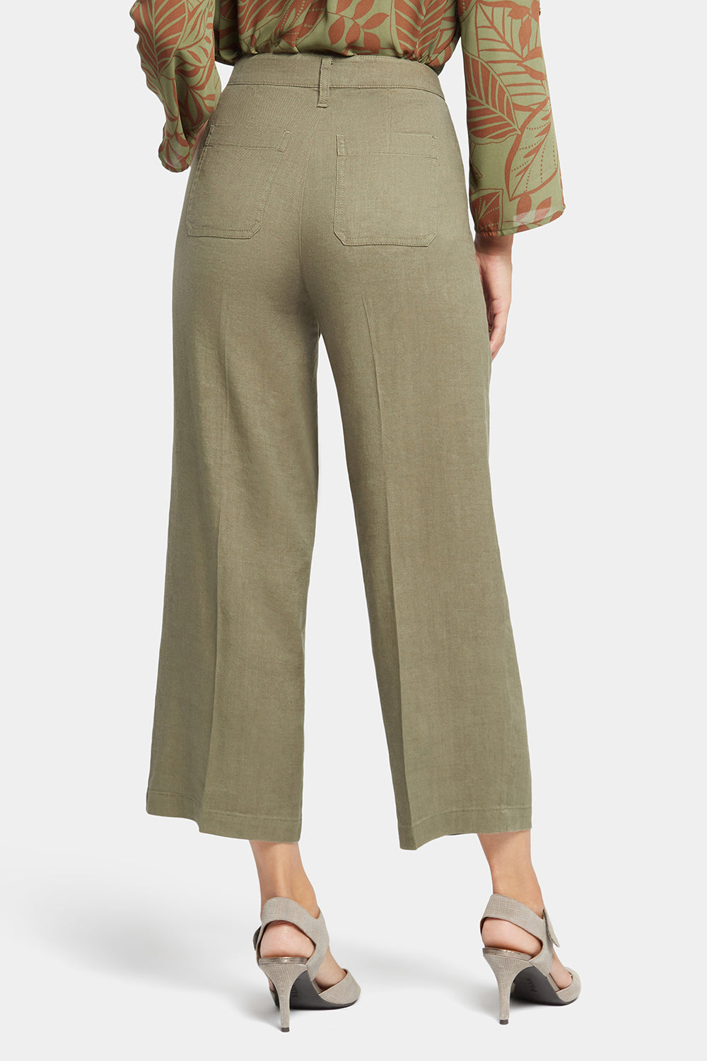 RYRJJ Women's Linen High Waist Pants Drawstring Cargo Capris Pants with 4  Pockets Casual Wide Leg Workour Yoga Cropped Pants(Navy,XXL)