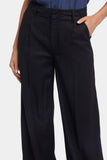 NYDJ Mona Wide Leg Trouser Pants In Stretch Linen With High Rise - Black