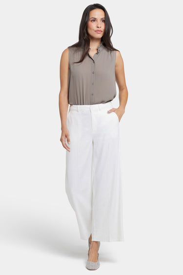 NYDJ Morgan Trouser Pants In Stretch Linen - White
