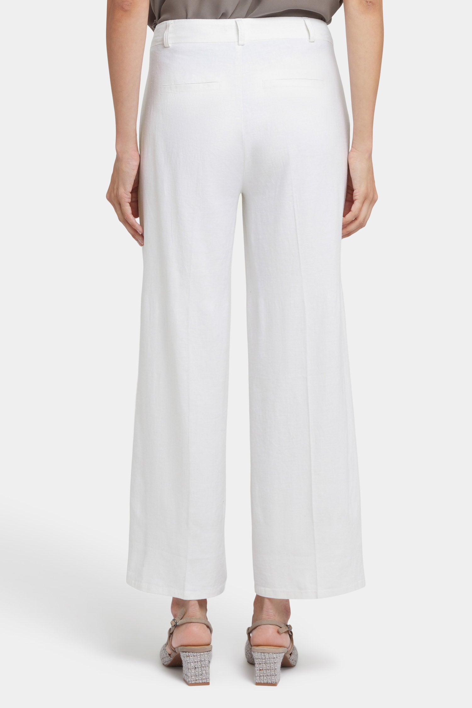 Morgan Trouser Pants In Stretch Linen - White White | NYDJ display picture 1
