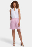 NYDJ Relaxed Shorts In Stretch Linen - Pink Nectar