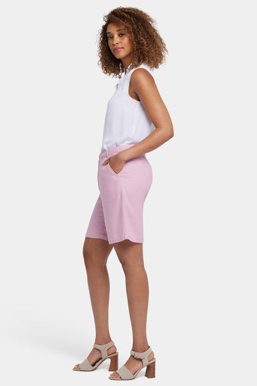NYDJ Relaxed Shorts In Stretch Linen - Pink Nectar