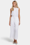 NYDJ Waverly Trouser Pants In Stretch Linen With High Rise - White
