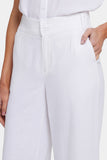 NYDJ Waverly Trouser Pants In Stretch Linen With High Rise - White