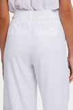 NYDJ Waverly Trouser Pants In Stretch Linen With High Rise - White