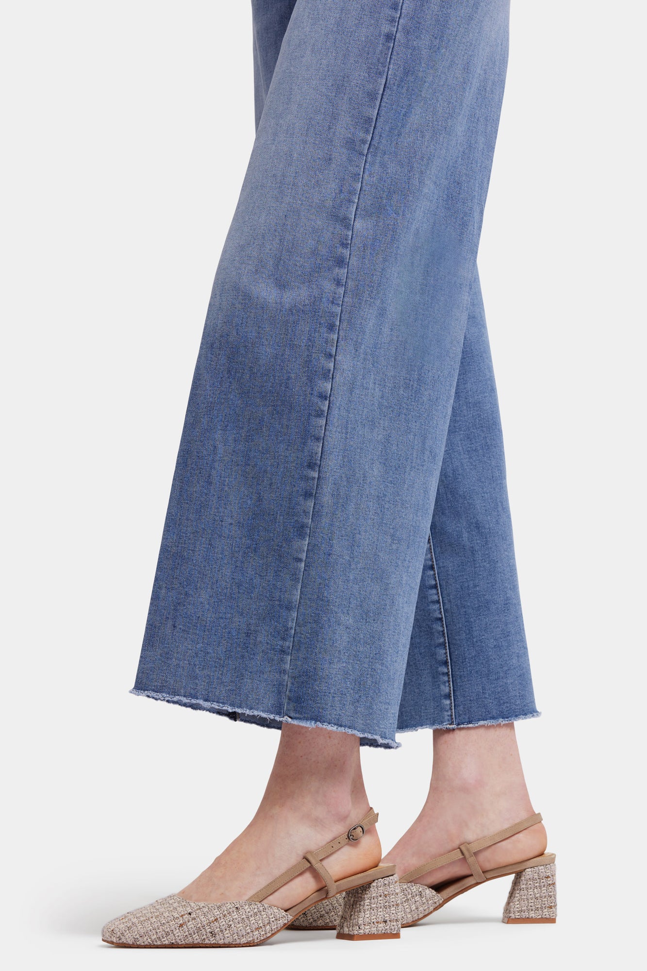 NYDJ Brodi Wide Leg Ankle Jeans In Cool Embrace® Denim With High Rise And Frayed Hems - Barcelona Breeze