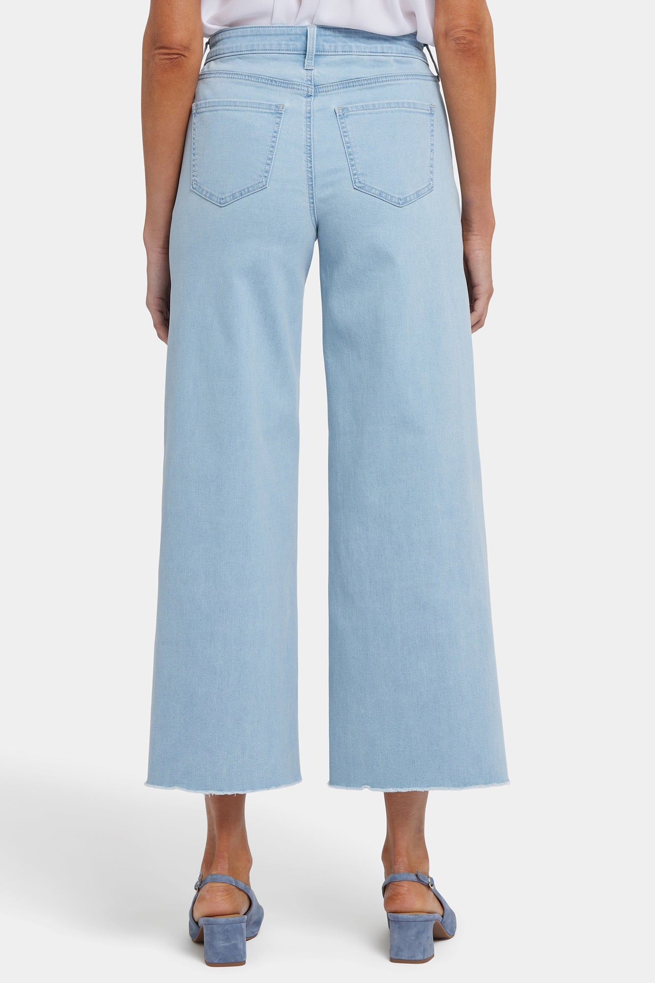 NYDJ Brodi Wide Leg Ankle Jeans In Cool Embrace® Denim With High Rise And Frayed Hems - Clear Waters