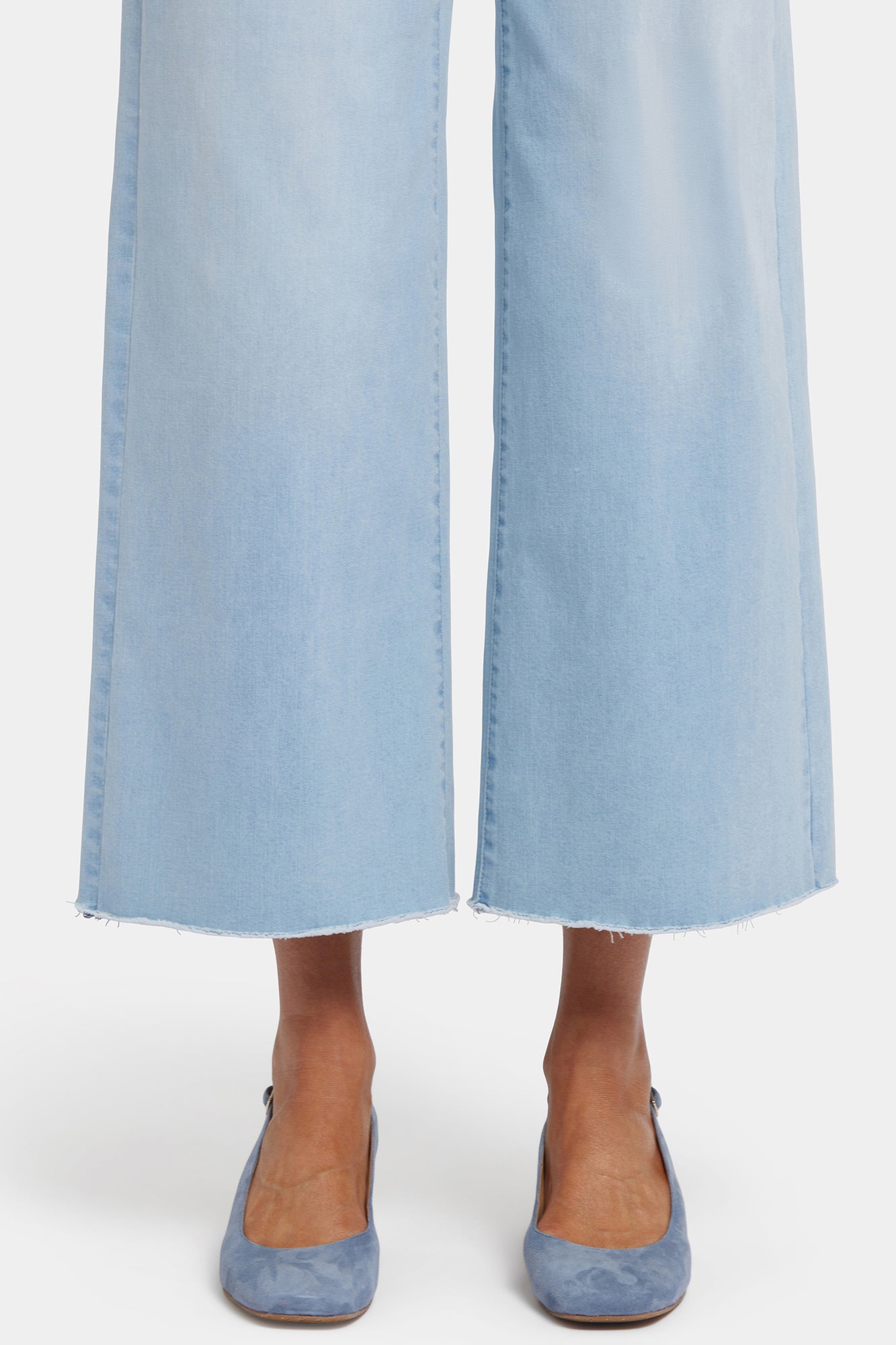 NYDJ Brodi Wide Leg Ankle Jeans In Cool Embrace® Denim With High Rise And Frayed Hems - Clear Waters
