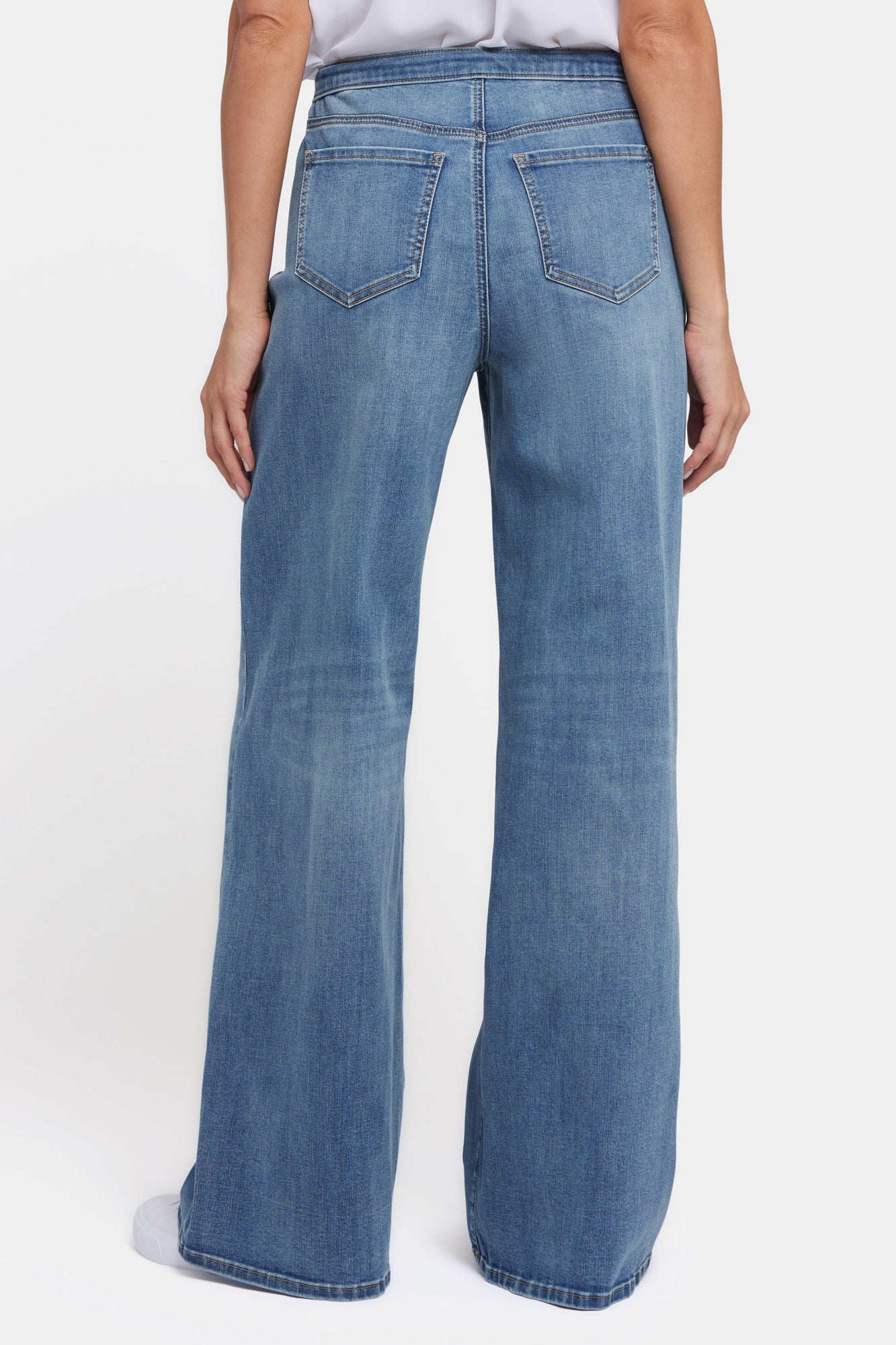 NYDJ Cindi Relaxed Wide Leg Jeans In Cool Embrace® Denim With Drawstring Waist - Majorca Bay