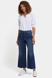 NYDJ Cindi Relaxed Wide Leg Ankle Jeans In Cool Embrace® Denim With Drawstring Waist And Frayed Hems - Rio Rapids