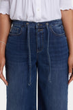 NYDJ Cindi Relaxed Wide Leg Ankle Jeans In Cool Embrace® Denim With Drawstring Waist And Frayed Hems - Rio Rapids