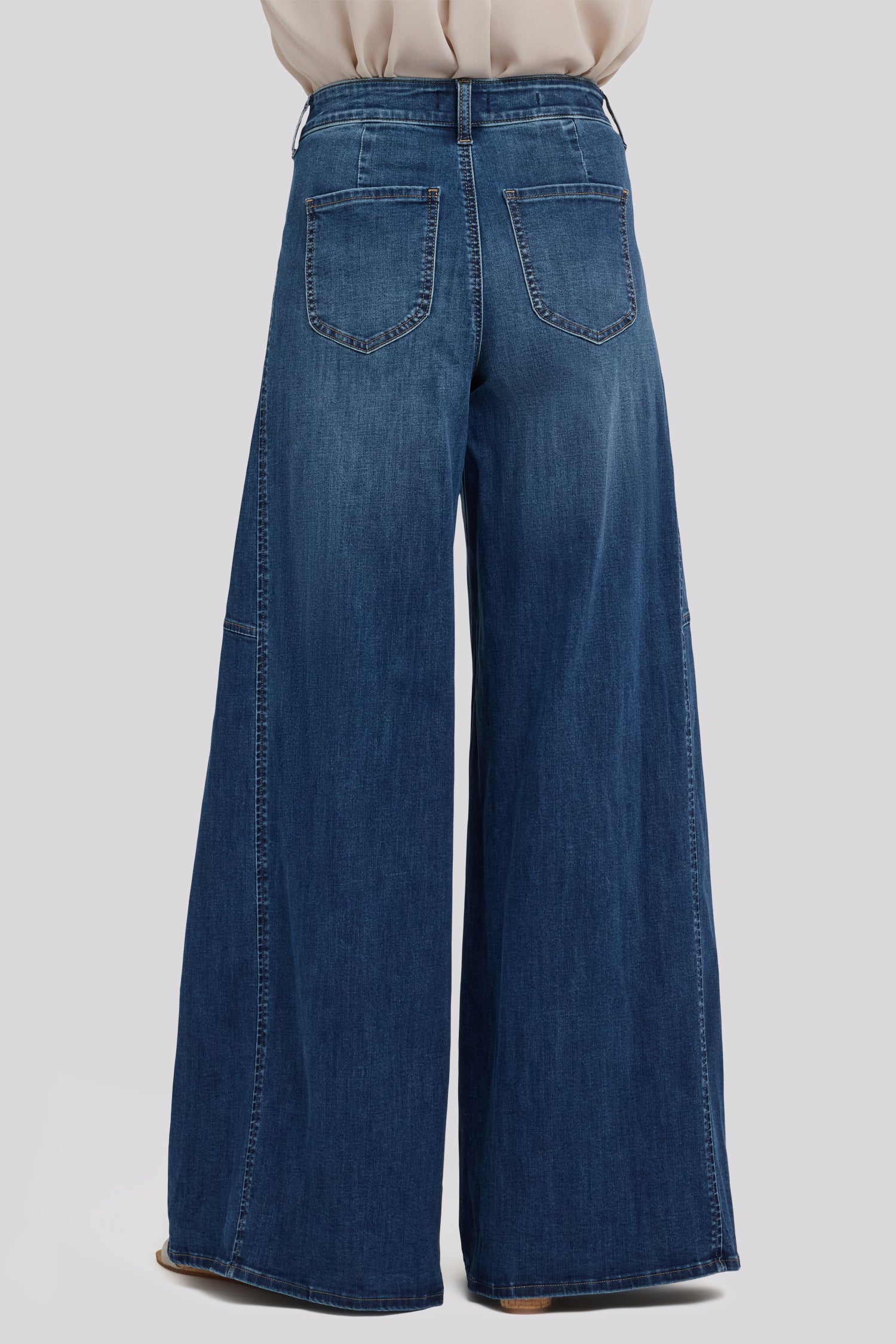 Nova Super Wide Leg Jeans In Cool Embrace® Denim With Side Gussets