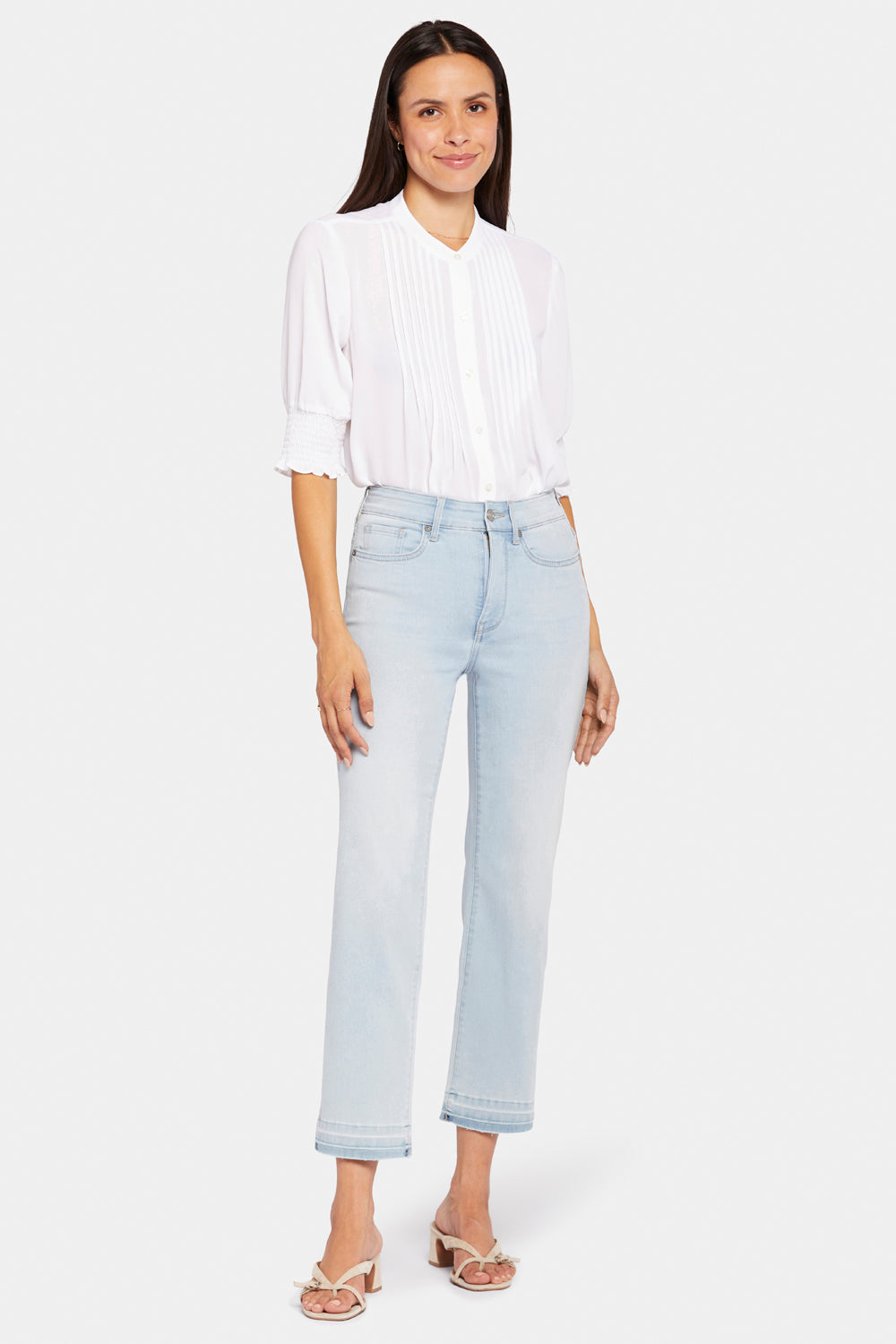 Marilyn Straight Ankle Jeans In Cool Embrace® Denim With High Rise And  Released Hems - Brightside Blue | NYDJ