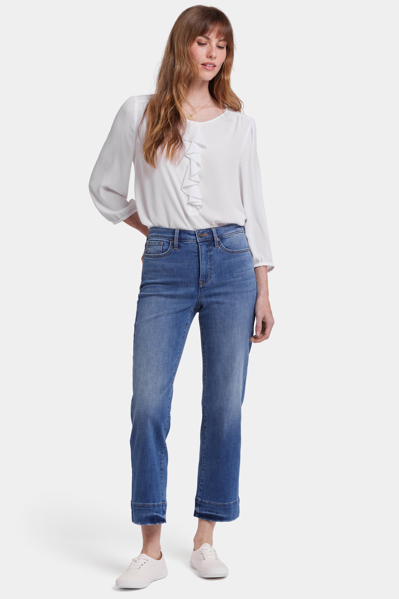 NYDJ Bailey Relaxed Straight Ankle Jeans With High Rise And 2 1/2