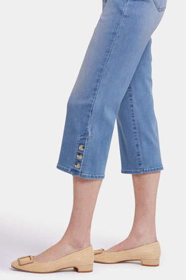 NYDJ Joni Relaxed Capri Jeans With High Rise And Side Button Plackets - Salamanca Sun